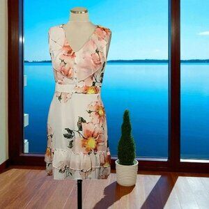 Karl Lagerfeld Paris Floral  Chiffon Tiered Dress